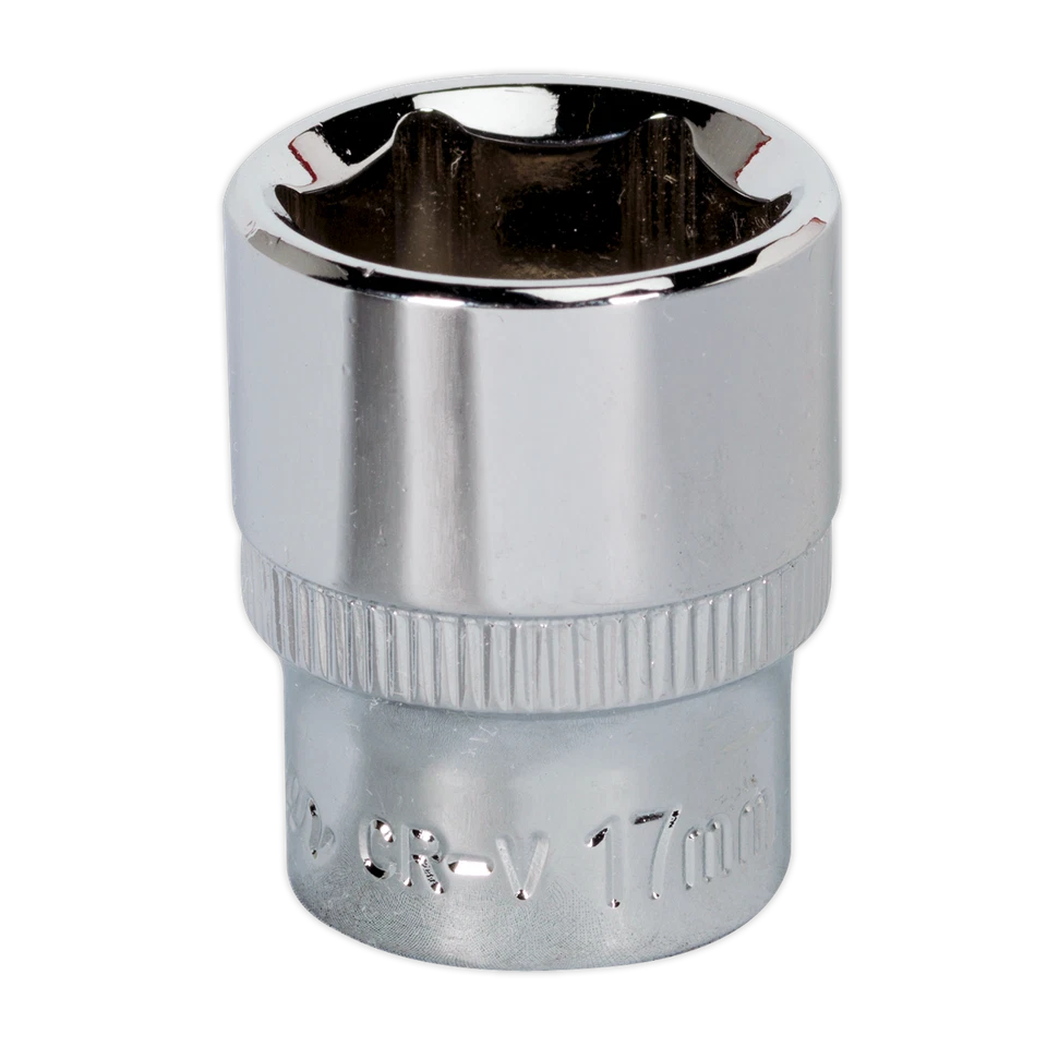 Sealey WallDrive Socket 17mm 3/8"Sq Drive Fully Polished - SP3817 - Image 1 of 1