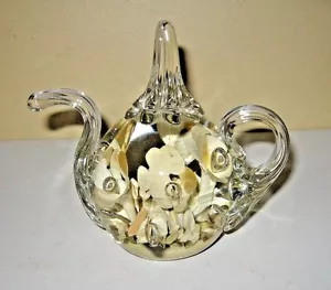 Vintage St. Clair 5 weiße Blumen Blase Mitte Teekanne Ring Halter Briefbeschwerer - Bild 1 von 7