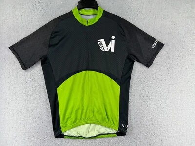 Camiseta de Ciclismo Zaavy Adulto Grande Verde Negra 1/2 Cremallera Equipo VI Bolsillo Poliéster Foto 1 de 4