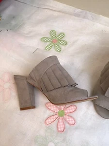 Kaari Blue light grey Size 6 Pleated Front Heels Open Toe- Shoes - Mules - Picture 1 of 10