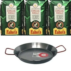 Paella Pfanne Stahl poliert 32cm + 3kg Spezial Paella Reis - Bild 1 von 1