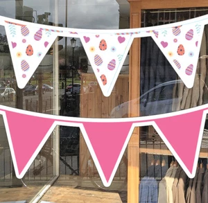 Easter Window Sticker Mixed Bunting Pack Pattern and Plain - Picture 1 of 7