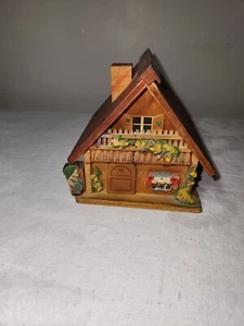 Chalet suizo de madera vintage INRI casa alpina caja de ahorros musical Italia - Imagen 1 de 13