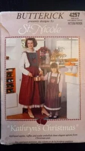 Delantales de Navidad Butterick 4257 vintage Kathryn's patrones tamaño: adulto y niño - Imagen 1 de 2