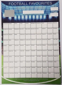 5 X A4 100 TEAM FOOTBALL SCRATCH CARD FOR FUNDRAISING EVENTS - 100 SPACES! - Picture 1 of 1