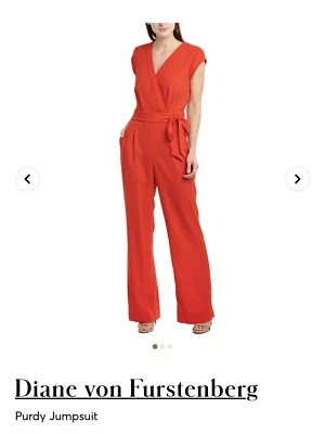 NWT $498 Diane von Furstenberg DVF "Purdy" Jumpsuit in Candy Red - Image 1 of 4