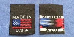 1000 Teile Hergestellt in den USA Schwarz Gewebt Kleidungsstück Kleidung Nähen Etikett Amerikanische Flagge - Bild 1 von 1