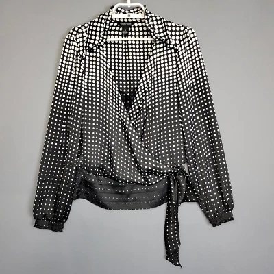Белый дом черный рынок надежном Топ женщин S черный белый горошек стороне галстук - Изображение 1 из 4