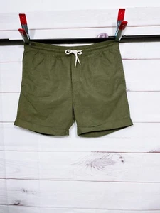H&M L.O.G.G. Mens Shorts Sz L Green Flat Front w/Drawstring Pockets 100% Cotton - Picture 1 of 8