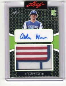 2021 Leaf Perfect Game Metal Aidan Weaver Green Patch Auto RC /19