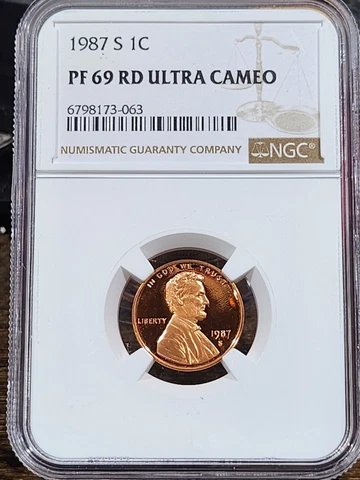 1987 S Lincoln 1c, NGC Certified PF 69 UCAM RD, 063 Cover