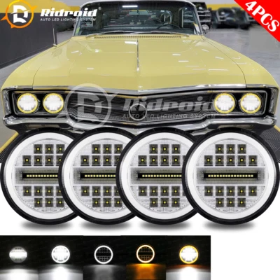 4 PIEZAS 5,75" pulgadas faros LED H5001 H5006 anillo de halo para Buick Electra Wildcat Foto 1 de 4