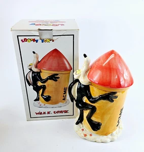Looney Tunes Wile E Coyote Cookie Jar Warner Bros with Original Box 1993 - Picture 1 of 23