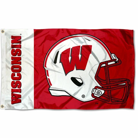 Wisconsin Badgers Football Helmet Flag Large 3x5 Cover