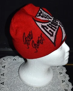 Vintage West Coast Choppers Jesse James Y2K rot schwarz Wende Strick Beanie Mütze Sig - Bild 1 von 11