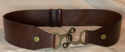 Vintage Coldwater Creek WOMENS LEATHER BELT 2.25" Wide S/M Brown - Image 1 of 4