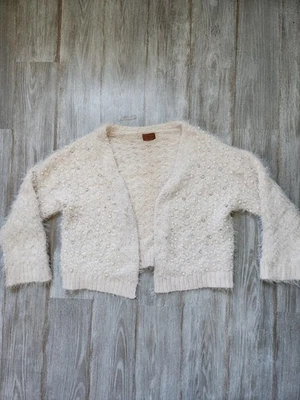 POL Ceeam Pearl Rhinestone Cardigan Open Heavyweight Fuzzy Long Sleeve Sz M - Image 1 of 4