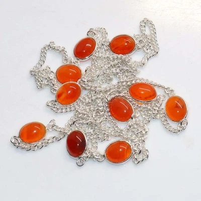 Collar Cornalina Cadena Larga Chapado en Plata 925 36" Colección Invierno JW Foto 1 de 3