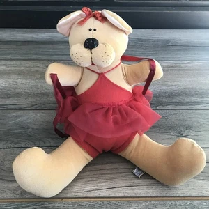 Vintage 80's Anne Klocko Dakin 10” Ballerina Dog Plush 1980 Red TUTU - Picture 1 of 9