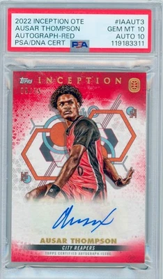 Asaur Thompson Topps Inception OTE Auto RC RED /75 PSA 10 Pistons - Image 1 of 2