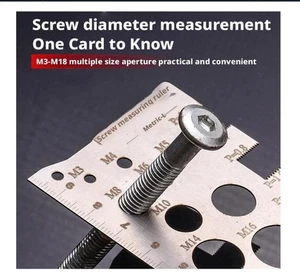 Screw Thread Pitch Gauge Ruler Bolt Size Gauge for Measuring Bolt Nut Sizes UK - Picture 1 of 15