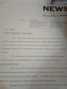 RARE Original NASA Lunar Receiving Laboratory Brown & Root Northrop Paperwork - Bild 1 von 3