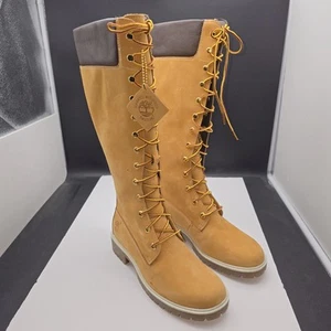 Timberland Premium 14-Inch Tall Wheat Nubuck Leather Waterproof Boots Womens 7 M - Picture 1 of 17