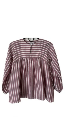 Brunello Cucinelli Women’s Blouse Size 8 Pink White Striped 100% Silk - Image 1 of 4