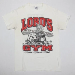 Vintage Lord's Gym Shirt Herren Small weiß Jesus Tee His Pain Your Gain Y2K Vintage - Bild 1 von 14