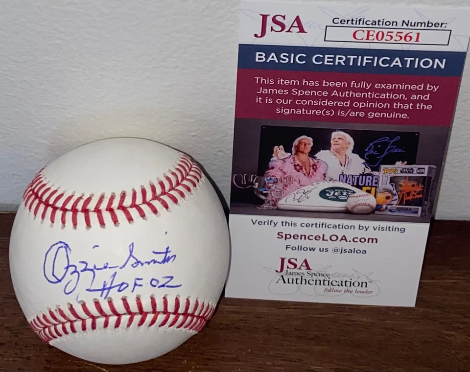 Ozzie Smith Signed Autographed Rawlings MLB Baseball St Louis Cardinals WHOF JSA - Image 1 of 1