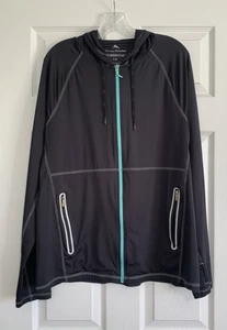 Tommy Bahama Hoodie Mens L Black IslandActive Breakline Full Zip UPF 30 Beach - Picture 1 of 15