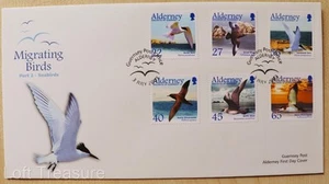 Estampillas de Alderney: "Aves migratorias parte 2 - Aves marinas" cubierta de primer día 2003 - Imagen 1 de 3