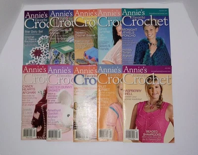 Juego de 10 revistas de ganchillo favoritas de Annie, varios números 2003 a 2006 Foto 1 de 3