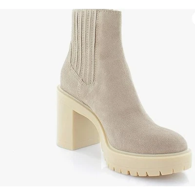 全新 Dolce Vita 女式防水脚轮鞋底切尔西跟短靴 9 码棕褐色 — 第 1/4 张图片