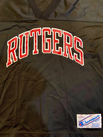 Rutgers University Scarlet Knights Football Jersey L Made in USA Vintage 1980s Cover