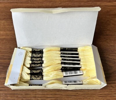 Vintage DMC Mouline Special 25 Cotton Floss Thread 15 pcs Art. 117 Yellow 3078 - Image 1 of 4
