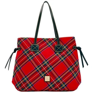 DOONEY BOURKE RED TARTAN PLAID LARGE VICTORIA CARRYALL BAG $278.00 BNWT - Picture 1 of 3