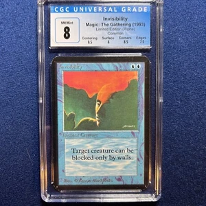 MTG ALPHA Invisibility C B CGC 8 NM/Mint (with sub grades) 1993 - Picture 1 of 2