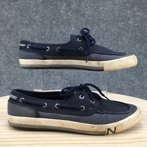 Nautica Shoes Mens 10 Spinnaker II Casual Low Top Sneakers Blue Fabric Lace Up - Picture 1 of 22