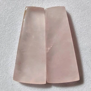 30 Cts Natural Rose Quartz Match Pair Cabochon Gemstone 28.9 X 12.5 MM - Picture 1 of 4