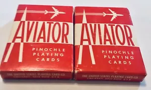 Sealed Vintage Aviator Playing Cards Poker Size Two Red Decks USA - Picture 1 of 5