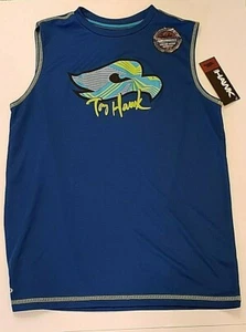 TONY HAWK Boys SLEEVELESS T-SHIRT SIZE XL (18-20) BLUE NEW 100% POLYESTER - Picture 1 of 2