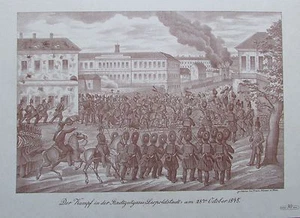 Der Kampf in der Stadtgutgasse Leopoldstadt 28 Okt 1848 FRANZ WERNER Faksimile - Picture 1 of 2