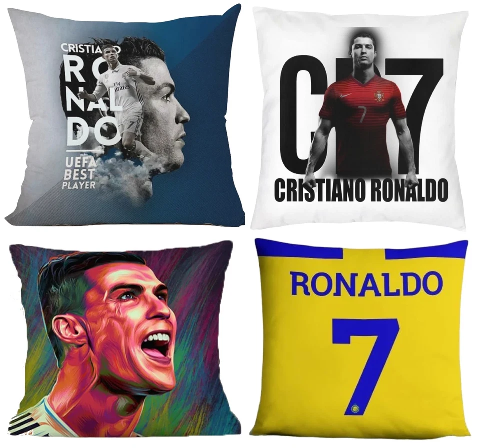 Cristiano Ronaldo Football Legend Fun Cushion Cover 45x45cm Boys Mens Gift Idea - Image 1 of 1