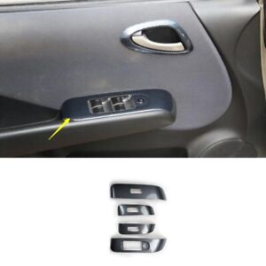 4pcs Window lift panel switch trim carbon fiber 2004-2007 For Honda Fit Jazz