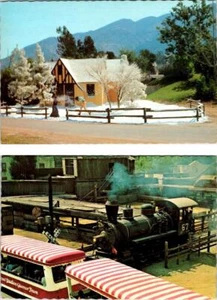 2~4X6 Postcards CA, California UNIVERSAL STUDIOS THEME PARK Snow Set~GlamorTram - Picture 1 of 5