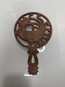 Vintage Trivet Wilton Rooster Cast Iron Marked Wilton Measures 9" - Picture 1 of 12