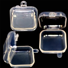 5Pcs Mini Clear Plastic Small Box Jewelry Earplugs Container Storage