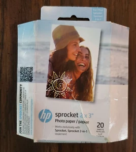 Papel fotográfico HP Sprocket Zink 2x3" para impresoras fotográficas HP Sprocket, 20 hojas - Imagen 1 de 4