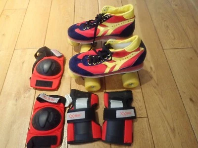 Vintage Disco Roller mit Stopper Gr. 36 wie NEU + Protektoren Hand + Ellenbogen! - Bild 1 von 4